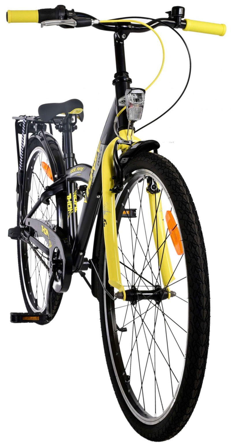 Afbeelding laden in galerijviewer, Volare Thombike Kinderfiets Jongens 26 inch Zwart Geel3 versnellingen
