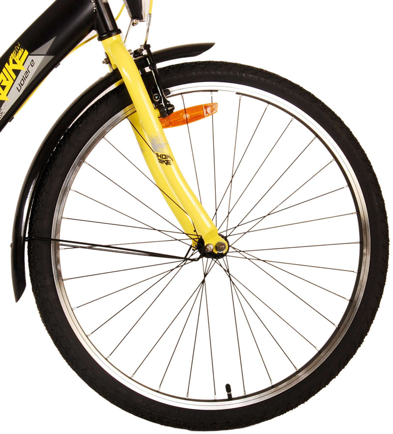Afbeelding laden in galerijviewer, Volare Thombike Kinderfiets - Jongens - 26 inch - Zwart Geel - Twee Handremmen
