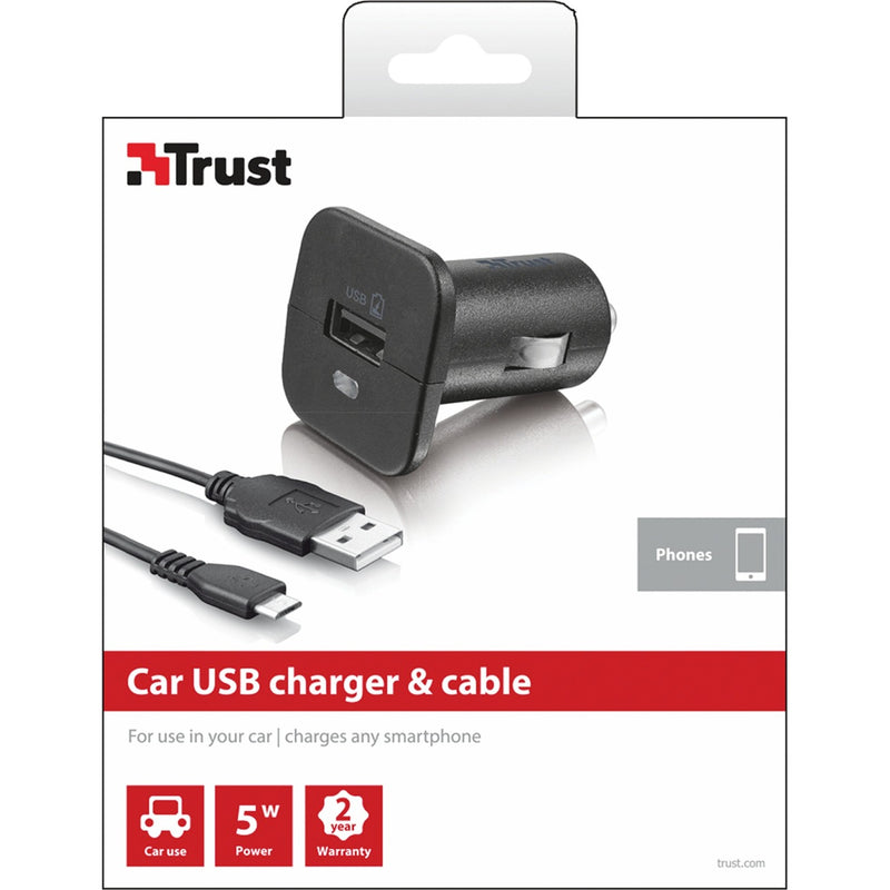 Afbeelding laden in galerijviewer, Trust 5W Car Charger met Micro-USB-kabel
