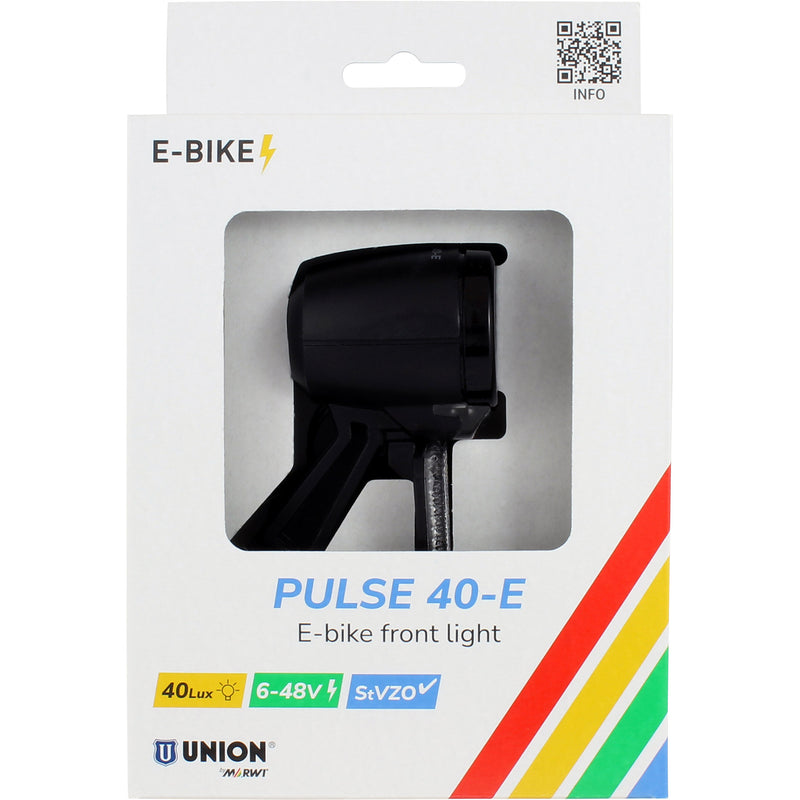Afbeelding laden in galerijviewer, Union koplamp pulse 40-e e-bike 6-48v 40lux
