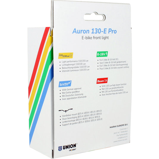 Qibbel union koplamp auron 130-e pro e-bike 6-16v 130lux
