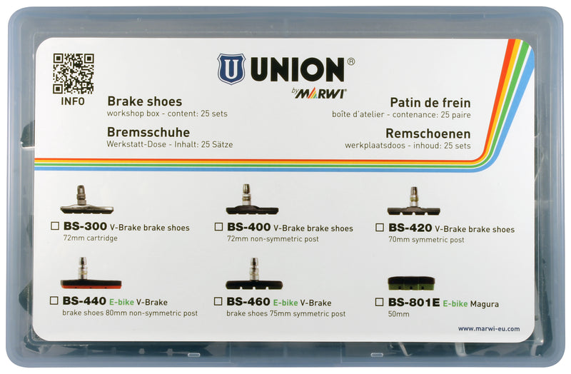 Afbeelding laden in galerijviewer, Marwi union velgremblokset bs-460 v-brake 75mm (25pr)
