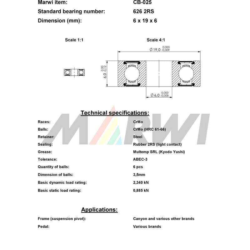 Afbeelding laden in galerijviewer, Union kogellager ball bearing cb-025 6x19x6
