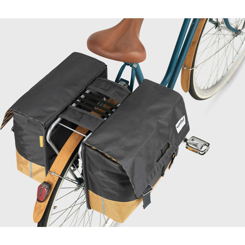 Afbeelding laden in galerijviewer, Urban Proof dubbele fietstas - zwart geel - 40L
