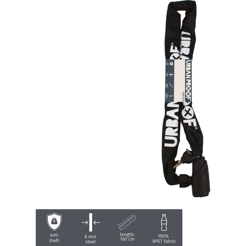 Afbeelding laden in galerijviewer, Urbanproof kettingslot 8mm*100cm zwart
