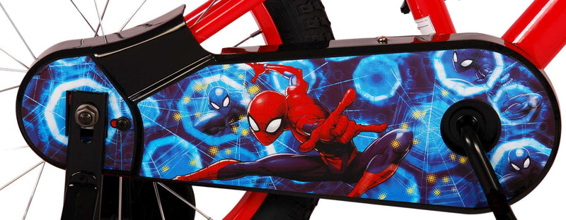 Afbeelding laden in galerijviewer, Spiderman Ultimate Spider-Man Kinderfiets Jongens 16 inch Blauw Rood Twee handremmen
