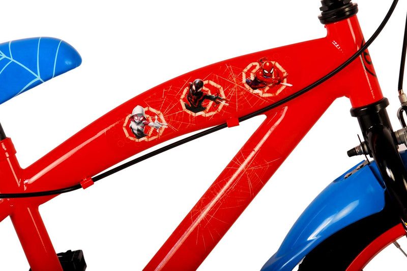 Afbeelding laden in galerijviewer, Spiderman Ultimate Spider-Man Kinderfiets Jongens 16 inch Blauw Rood Twee handremmen
