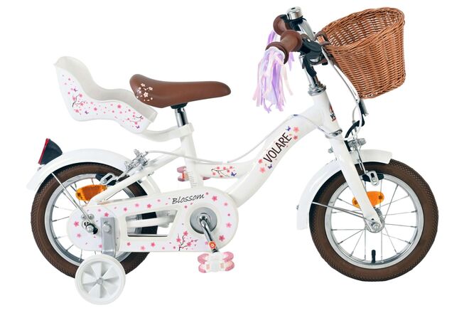 Afbeelding laden in galerijviewer, Abi blossom kinderfiets - meisjes - 12 inch - wit - twee handremmen
