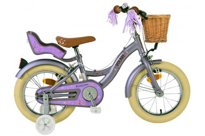Afbeelding laden in galerijviewer, Volare blossom kinderfiets - meisjes - 14 inch - paars - twee handremmen
