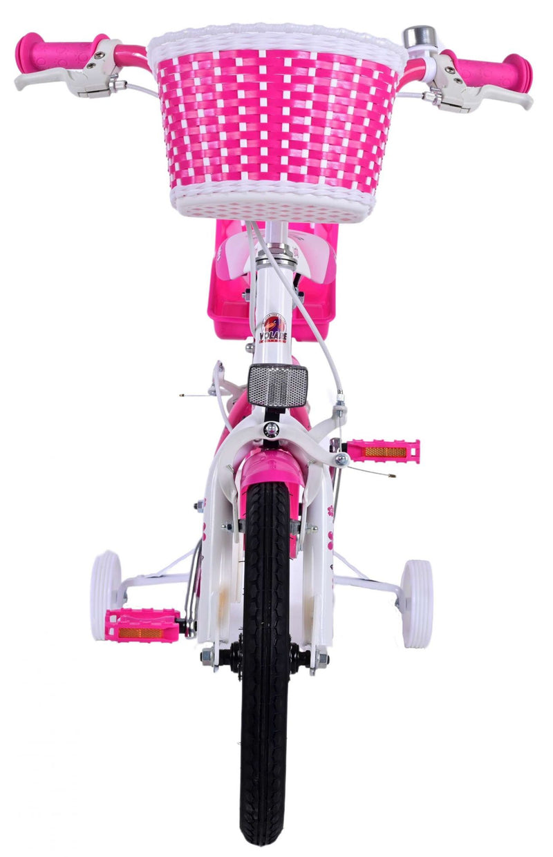 Afbeelding laden in galerijviewer, Volare Lovely Kinderfiets Meisjes 14 inch Roze Wit Twee Handremmen
