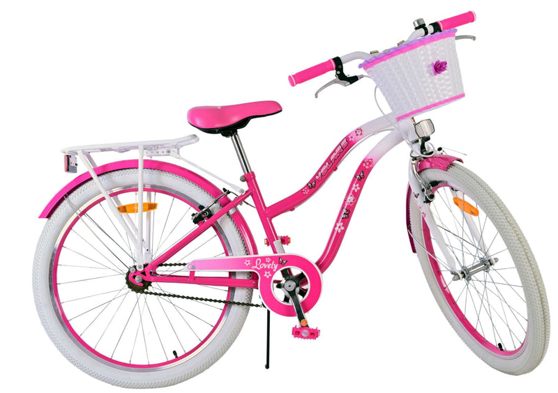 Afbeelding laden in galerijviewer, Volare lovely kinderfiets - meisjes - 24 inch - roze - twee handremmen
