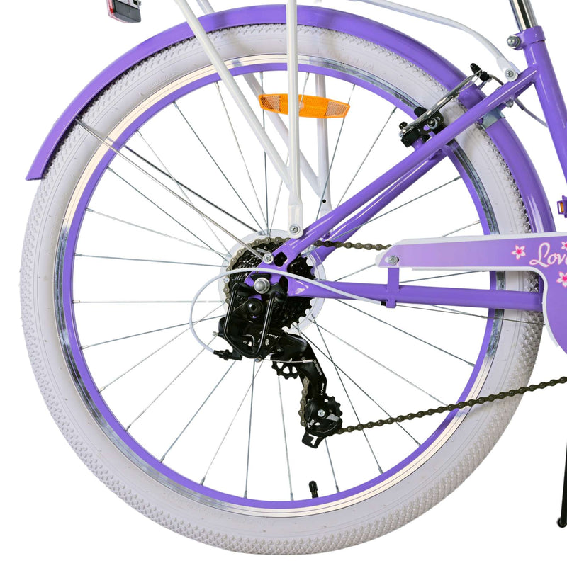 Afbeelding laden in galerijviewer, Volare lovely kinderfiets - meisjes - 26 inch - paars - 7 speed
