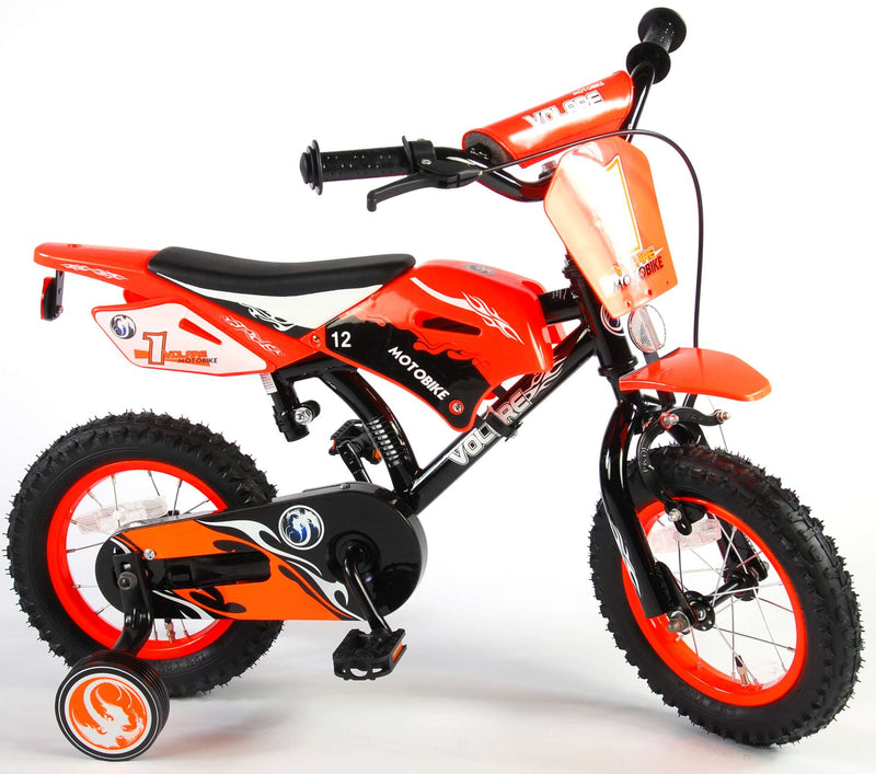 Afbeelding laden in galerijviewer, Volare Motorbike Kinderfiets Jongens 12 inch Oranje 95% afgemonteerd
