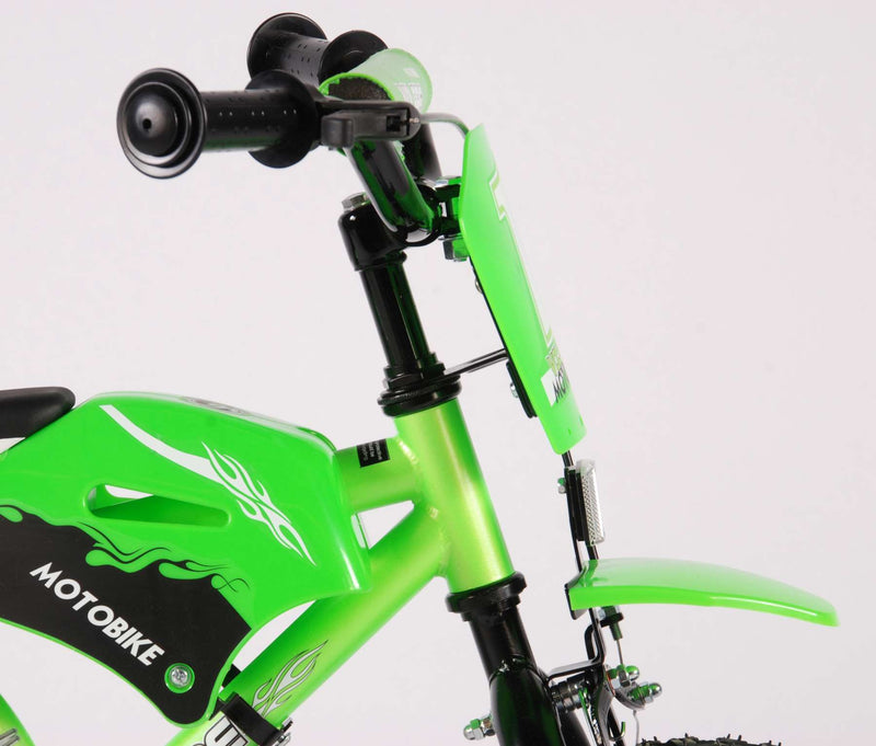 Afbeelding laden in galerijviewer, Volare Motorbike Kinderfiets - Jongens - 12 inch - Groen - 95% afgemonteerd
