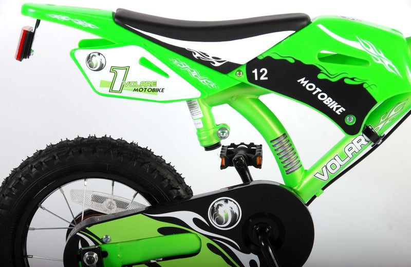 Afbeelding laden in galerijviewer, Volare Motorbike Kinderfiets Jongens 12 inch Groen Twee handremmen
