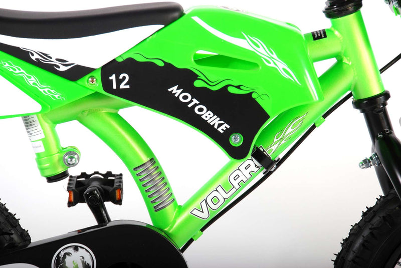 Afbeelding laden in galerijviewer, Volare Motorbike Kinderfiets Jongens 12 inch Groen Twee handremmen
