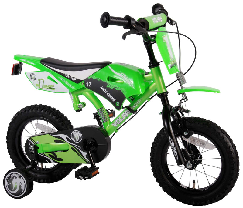 Afbeelding laden in galerijviewer, Volare Motorbike Kinderfiets Jongens 12 inch Groen Twee handremmen
