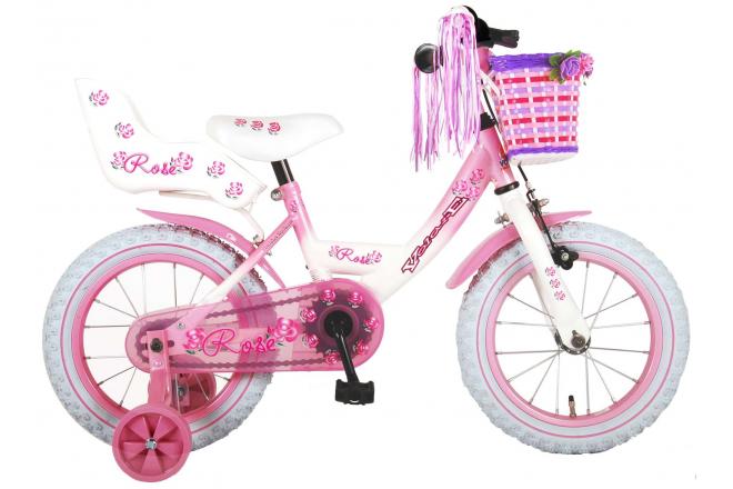 Afbeelding laden in galerijviewer, Volare Rose Kinderfiets Meisjes 14 inch Roze Wit 95% afgemonteerd

