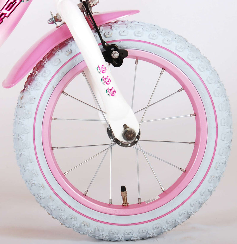 Afbeelding laden in galerijviewer, Volare Rose Kinderfiets Meisjes 14 inch Roze Wit 95% afgemonteerd
