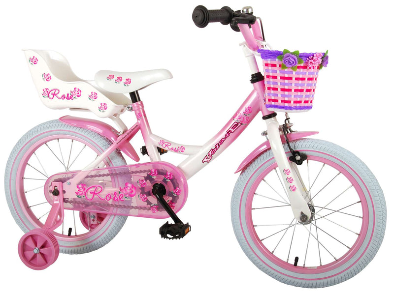 Afbeelding laden in galerijviewer, Volare Rose Kinderfiets - Meisjes - 16 inch - Roze Wit - 95% afgemonteerd
