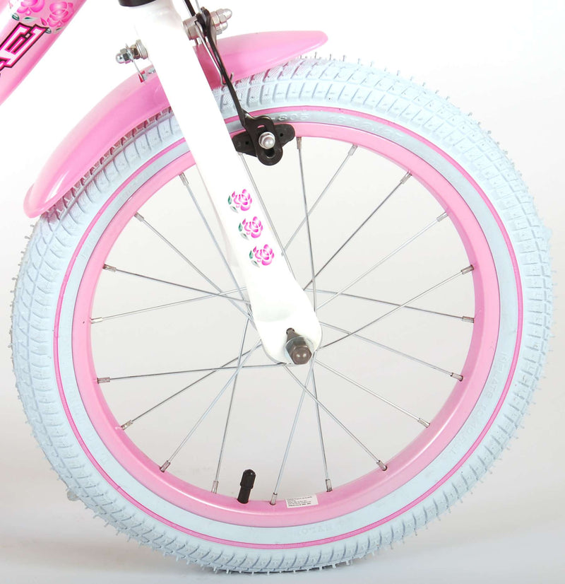 Afbeelding laden in galerijviewer, Volare Rose Kinderfiets - Meisjes - 16 inch - Roze Wit - 95% afgemonteerd
