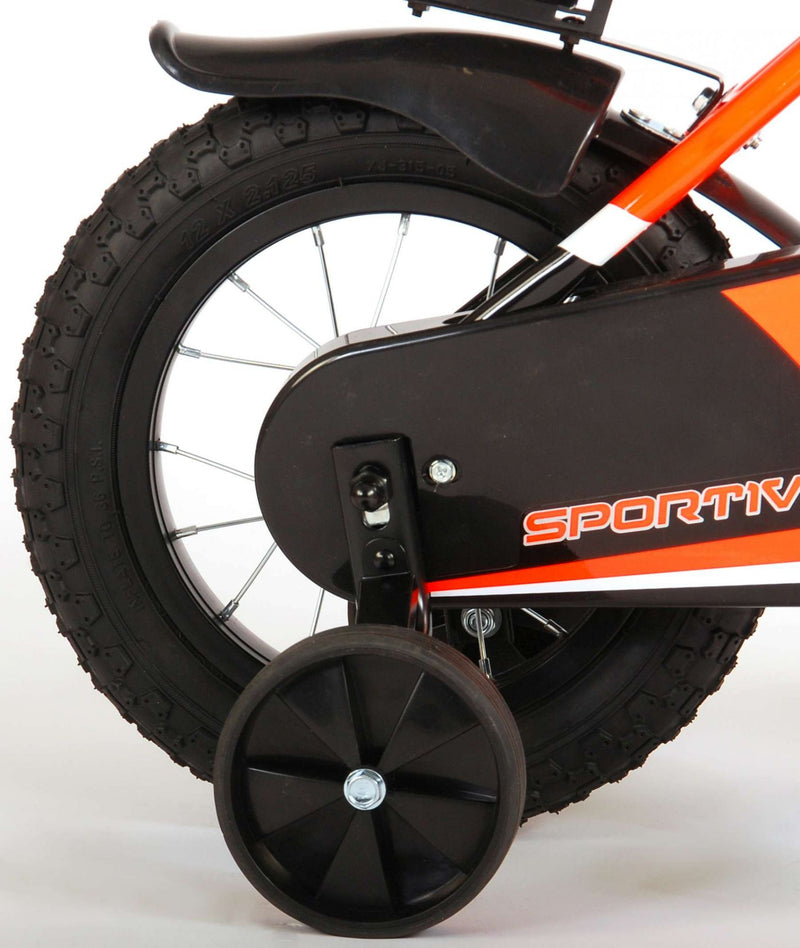 Afbeelding laden in galerijviewer, Volare Sportivo Kinderfiets Jongens 12 inch Neon Oranje Zwart 95% afgemonteerd
