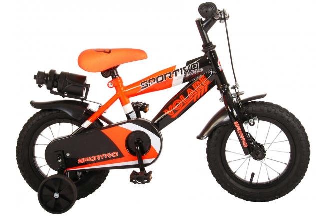 Afbeelding laden in galerijviewer, Volare Sportivo Kinderfiets Jongens 12 inch Neon Oranje Zwart 95% afgemonteerd
