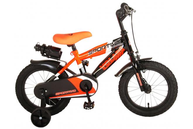 Afbeelding laden in galerijviewer, Volare Sportivo Kinderfiets Jongens 14 inch Neon Oranje Zwart 95% afgemonteerd
