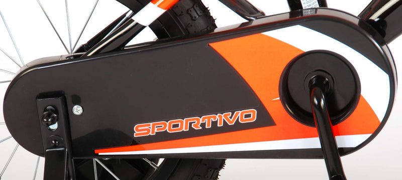Afbeelding laden in galerijviewer, Volare Sportivo Kinderfiets Jongens 14 inch Neon Oranje Zwart 95% afgemonteerd
