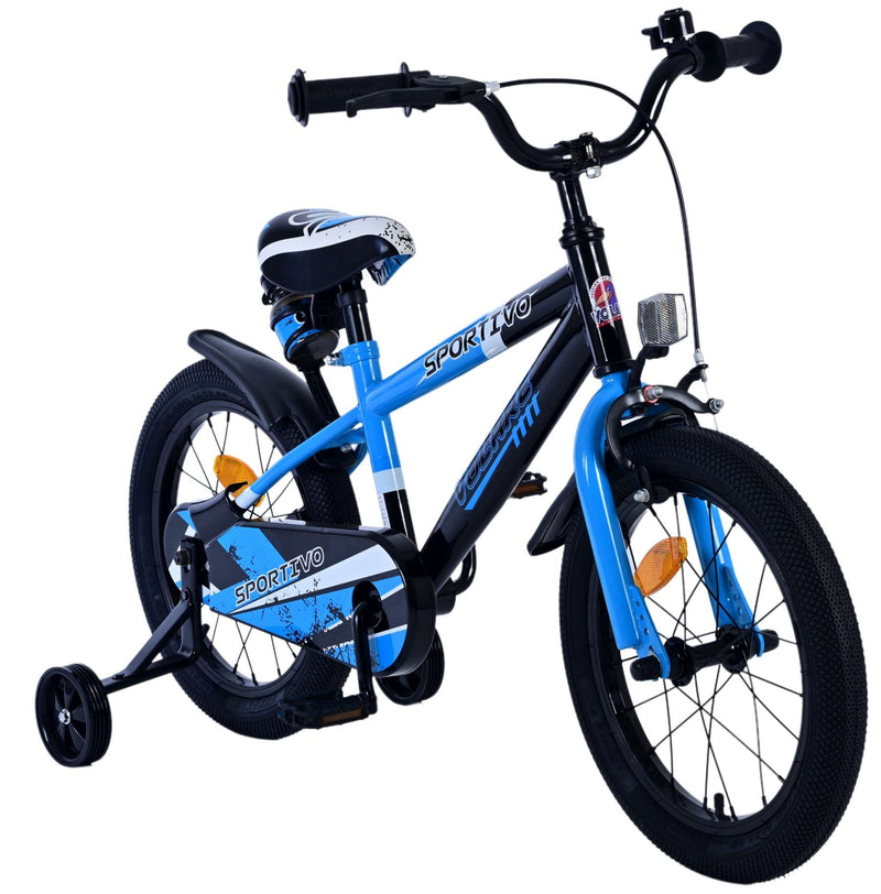 Afbeelding laden in galerijviewer, Volare sportivo kinderfiets - jongens - 16 inch - blauw zwart
