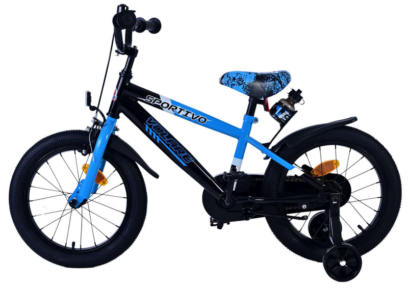 Afbeelding laden in galerijviewer, Volare sportivo kinderfiets - jongens - 16 inch - blauw zwart
