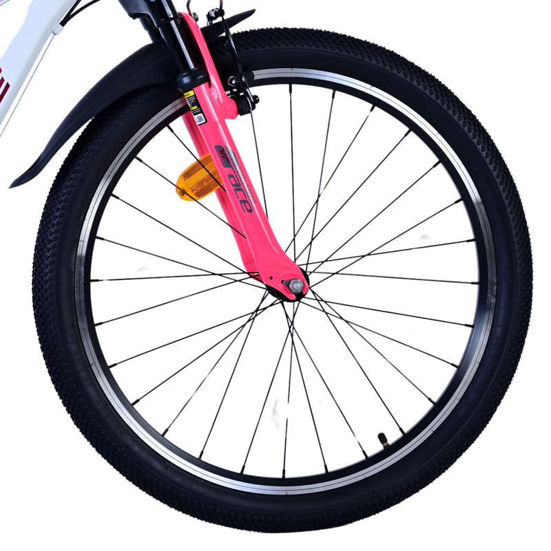 Afbeelding laden in galerijviewer, Volare xc race kinderfiets - 24 inch - 21 speed - wit roze
