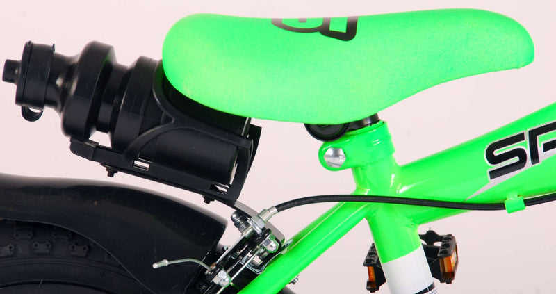 Afbeelding laden in galerijviewer, Volare Sportivo Kinderfiets Jongens 14 inch Neon Groen Zwart Twee Handremmen 95% afgemonteerd
