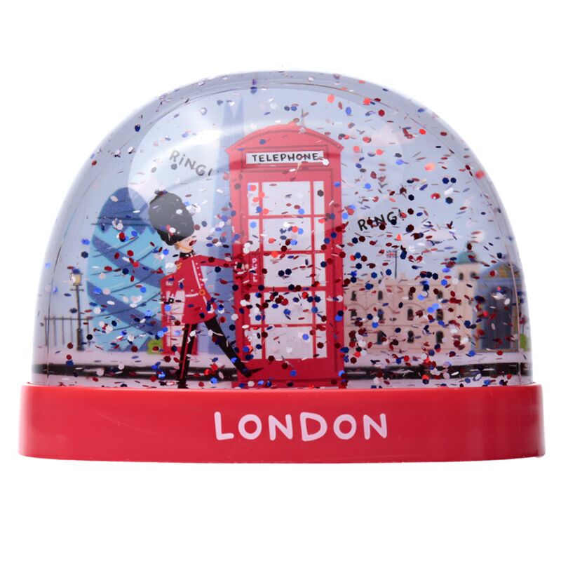 Afbeelding laden in galerijviewer, Londen souvenir rode telefooncel koninklijke wachter sneeuwbol l
