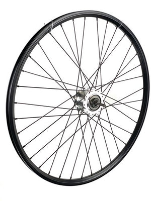Kt achterwiel 28 inch 622 zwart zwarte spaak 8v schijfrem eleroni