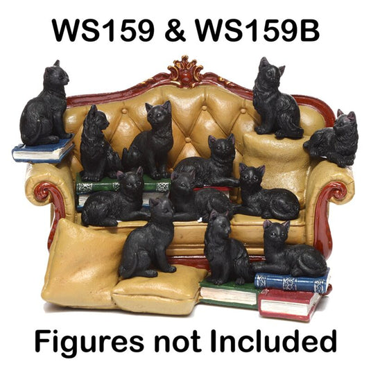 Zwarte kat wereld sofa display