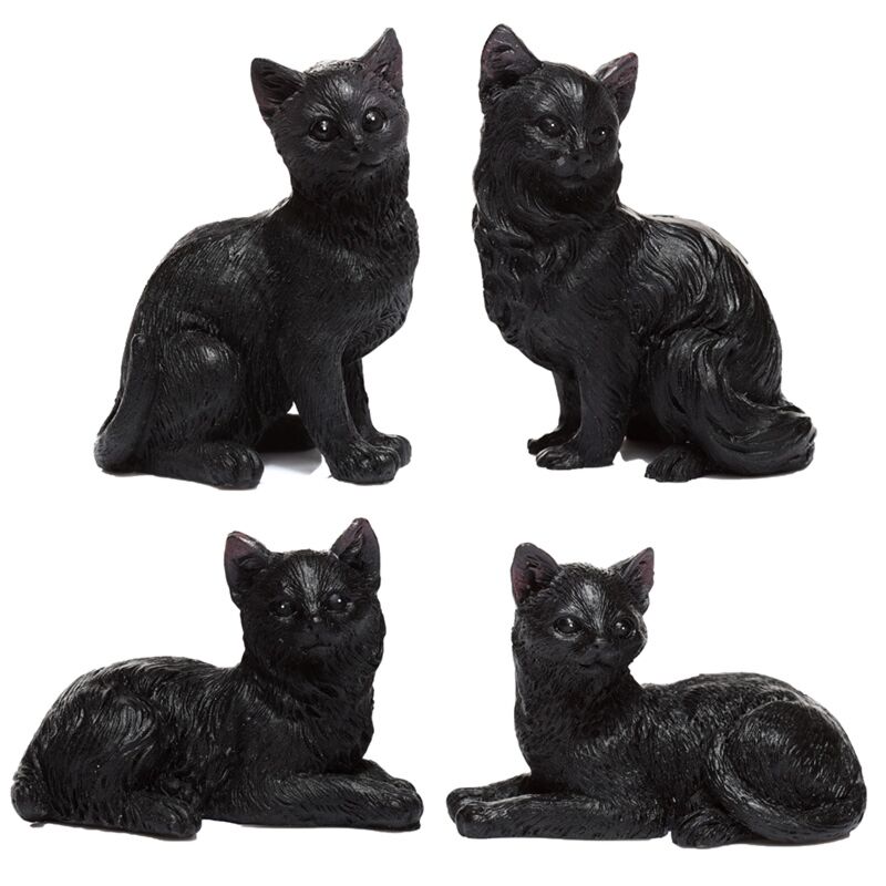Afbeelding laden in galerijviewer, Zwarte kat miniatuur beeldjes
