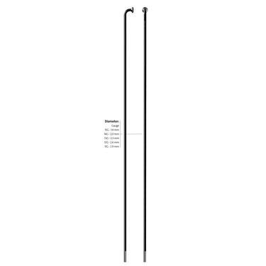 Sapim spaak 13-190 leader rvs zwart zonder nippel (100st)
