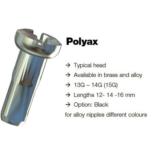 Afbeelding laden in galerijviewer, Sapim spaaknippel 14 polyax 16mm messing zwart (100st)
