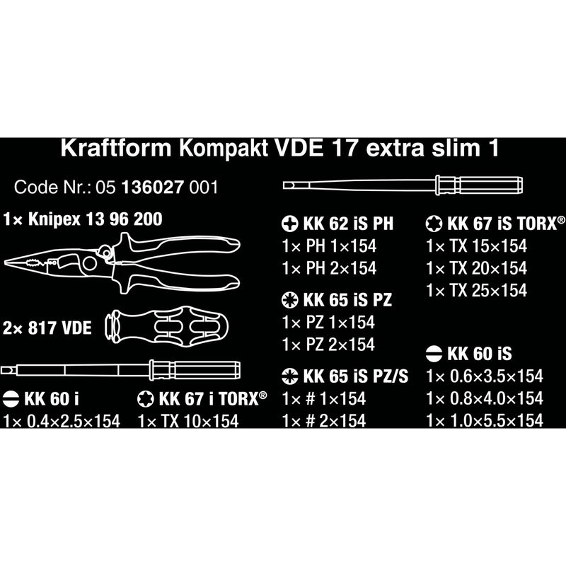 Afbeelding laden in galerijviewer, Wera Kraftform Kompakt VDE 17 extra slim 1, 16-delig

