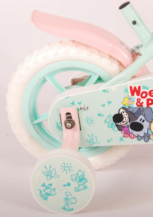 Woezel Pip Pip Kinderfiets Meisjes 10 inch Mint Blauw Roze Doortrapper