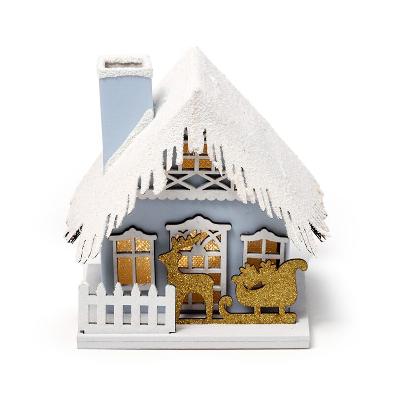 Afbeelding laden in galerijviewer, Gouden slee scene kerstmis huis led decoratie
