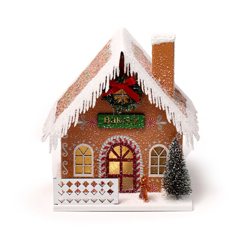 Afbeelding laden in galerijviewer, Gemberbrood bakker kerstmis huis led decoratie
