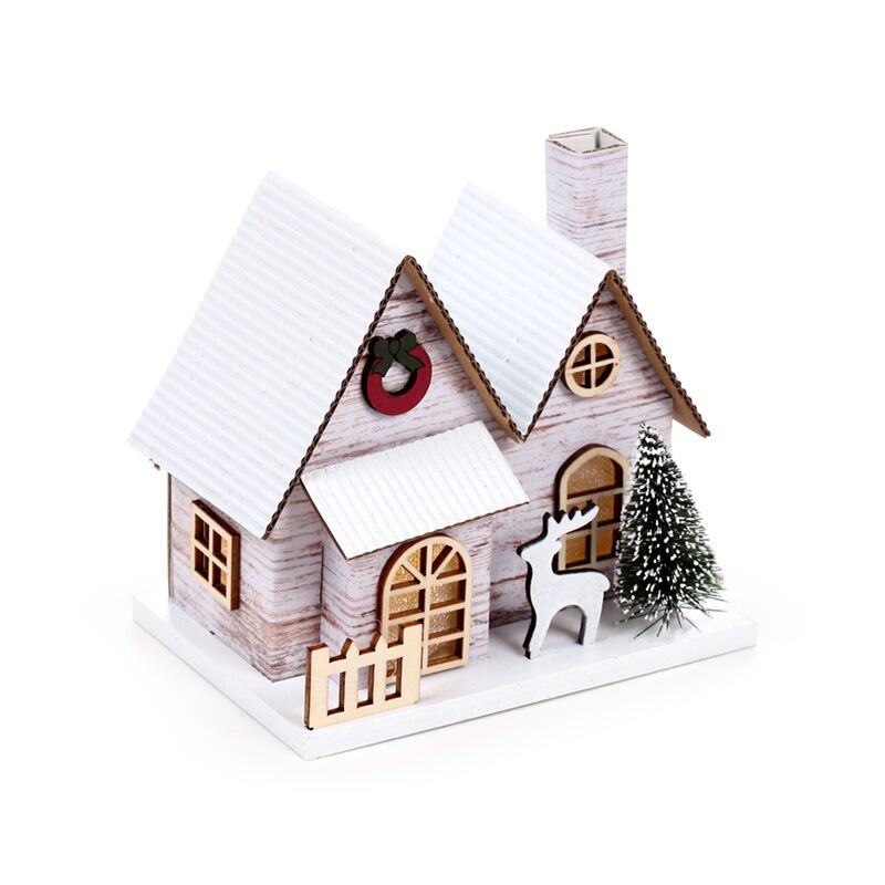 Afbeelding laden in galerijviewer, Zilverberk dubbel front kerstmis huis led decoratie
