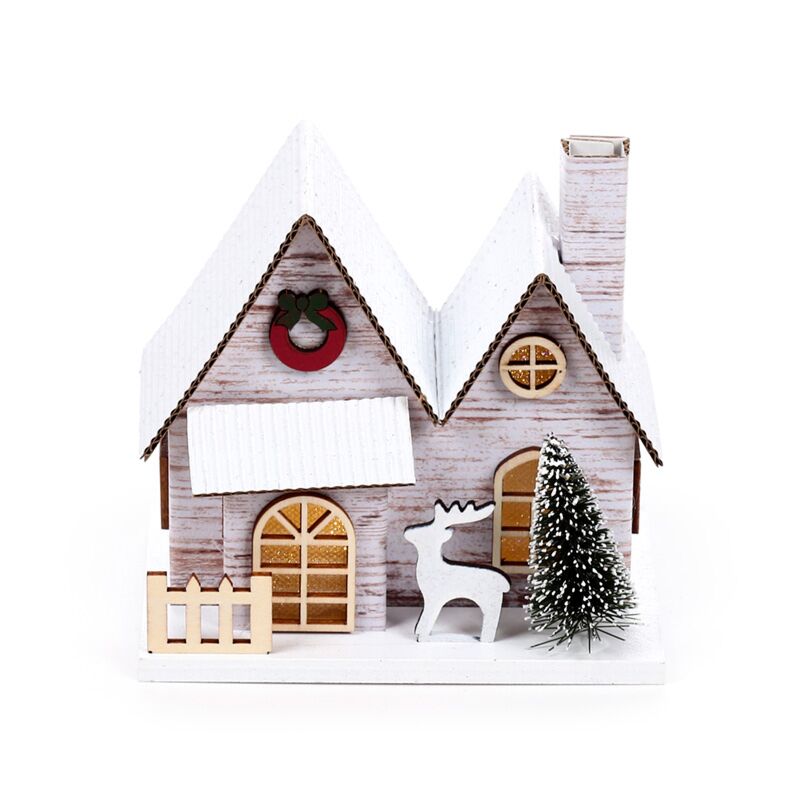Afbeelding laden in galerijviewer, Zilverberk dubbel front kerstmis huis led decoratie
