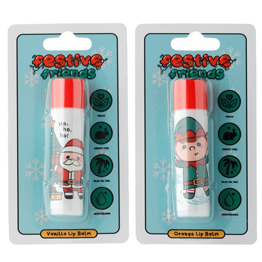 Kerstelf kerstman lipbalsem stick - sinaasappel vanille