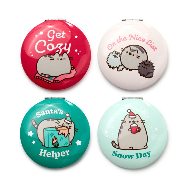 Afbeelding laden in galerijviewer, Union pusheen de kat klaar voor kerstmis compact make-up spiegeltje
