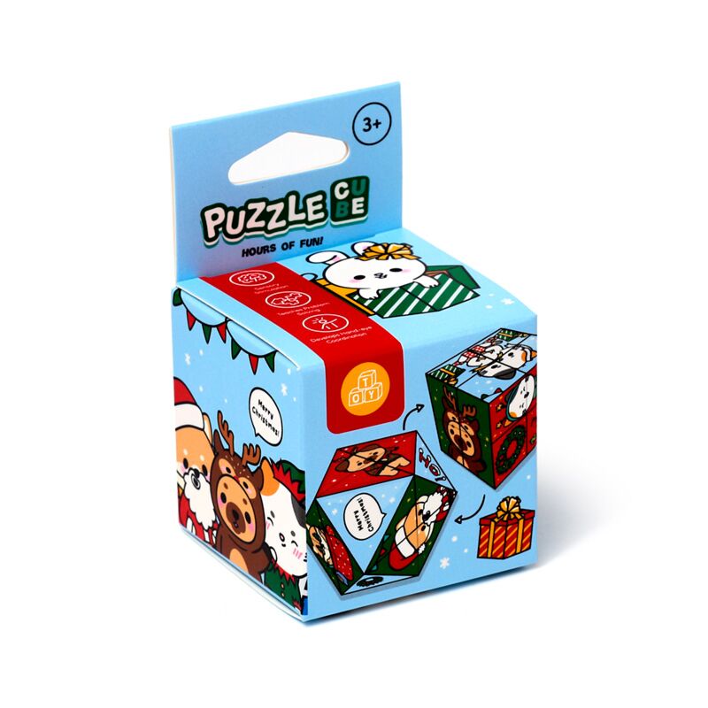 Afbeelding laden in galerijviewer, Kerstmis adoramals puzzel kubus speelgoed
