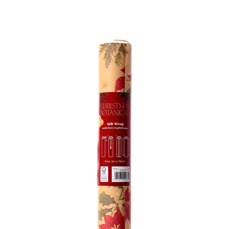 Afbeelding laden in galerijviewer, Christmas botanicals 3m cadeaupapier rol
