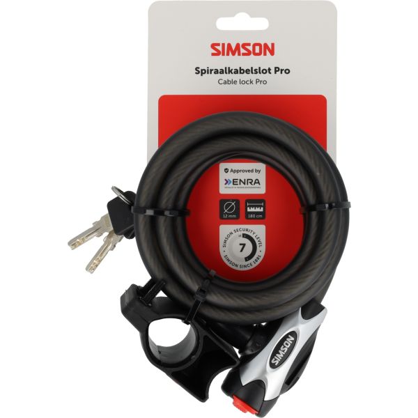 Afbeelding laden in galerijviewer, Simson spiraalkabelslot pro 12mm 180cm
